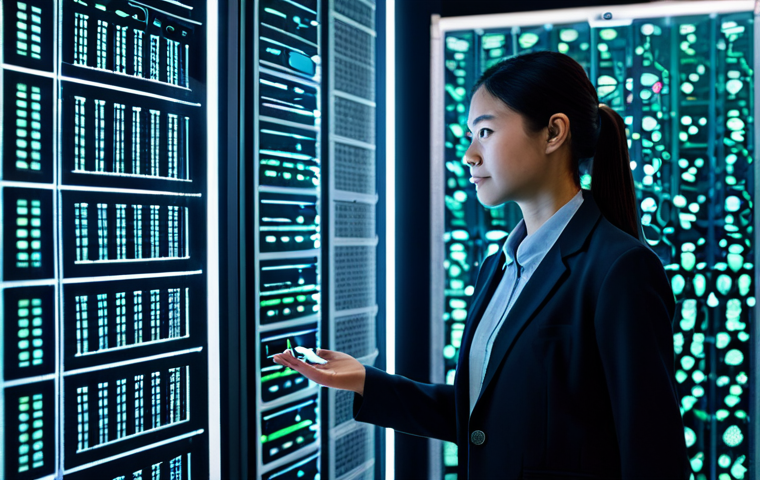 A professional female data scientist, wearing a modest business blazer over a collared shirt, stands in a sophisticated data visualization lab. She is observing a holographic display that evolves from a chaotic, dense 'black box' of data points into clearly illuminated, interconnected nodes and pathways, symbolizing Explainable AI (XAI). The background features softly glowing server racks and abstract digital patterns, emphasizing a high-tech, research-focused atmosphere. Professional photography, high quality, perfect anatomy, correct proportions, natural pose, well-formed hands, proper finger count, natural body proportions, fully clothed, modest clothing, appropriate attire, professional dress, safe for work, appropriate content, family-friendly.