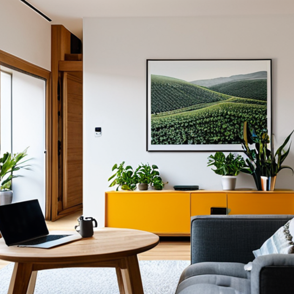 AI in Daily Life - Smart Home**

"A bright, modern German apartment living room. A fully clothed woman in her 30s, wearing casual but stylish clothing, is smiling and using a smart speaker (e.g., Amazon Echo or Google Home) to control her smart lighting. The scene shows a warm and inviting atmosphere, emphasizing convenience and modern living. Include plants, tasteful decor, and a laptop on a coffee table. Safe for work, appropriate content, fully clothed, professional, modest, family-friendly, perfect anatomy, correct proportions, natural pose, well-formed hands, proper finger count, natural body proportions, high quality, realistic lighting."

**
