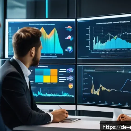 설명 가능한 AI의 분석적 접근 - A modern financial office scene showing a diverse group of professionals analyzing transparent AI de...