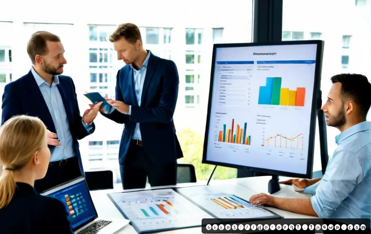 설명 가능한 AI의 성과 사례 분석 - Photorealistic German business analytics meeting in a bright modern Frankfurt office, diverse team e...
